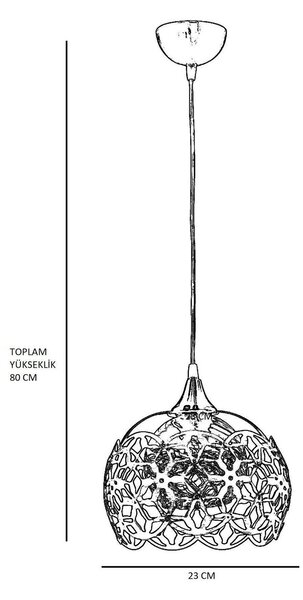 Lustra Nevra Chandelier, Multicolor, 26x26x65 cm
