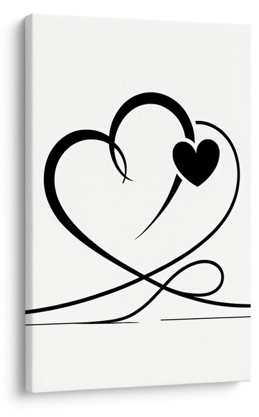 Tablou inimi negre minimaliste