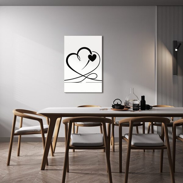 Tablou inimi negre minimaliste