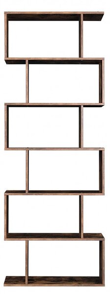 Biblioteca Vasagle, Model Reese, 70x24x190,5 cm, Maro Rustic