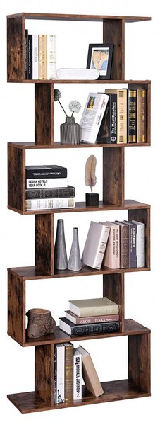 Biblioteca Vasagle, Model Reese, 70x24x190,5 cm, Maro Rustic