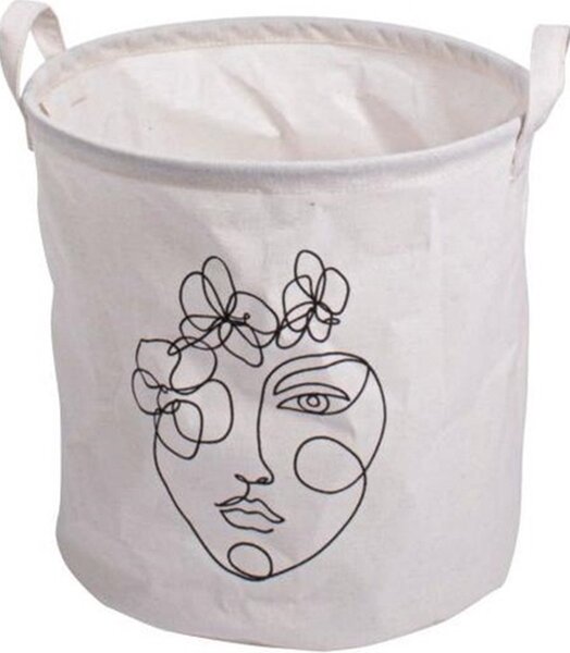 Cos de depozitare cu imprimeu GUSTA 30x30 cm, alb