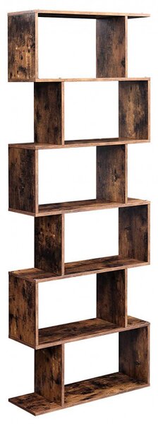 Biblioteca Vasagle, Model Reese, 70x24x190,5 cm, Maro Rustic