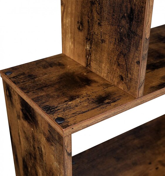 Biblioteca Vasagle, Model Reese, 70x24x190,5 cm, Maro Rustic