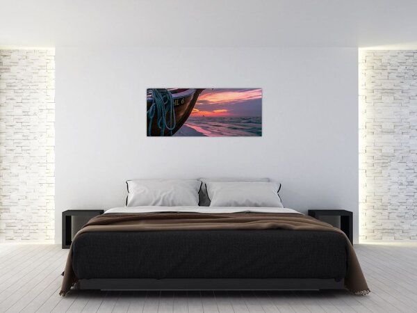 Tablou -Barcă la mal (120x50 cm)