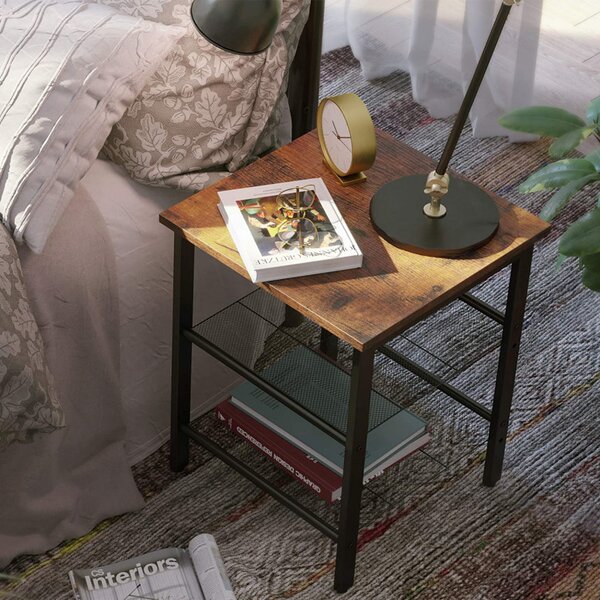 Masuta de Cafea Model Callum, 40x40x50 cm, Maro Rustic