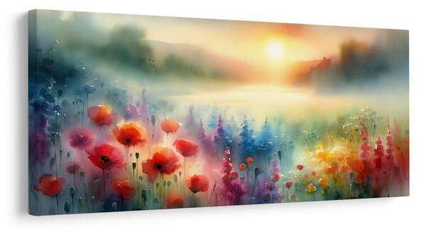 Tablou peisaj floral strălucitor