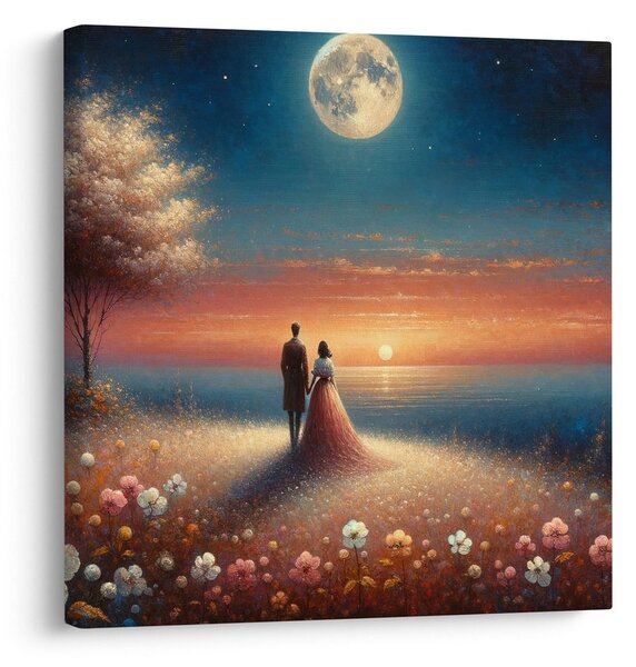Tablou plimbare romantică printre flori