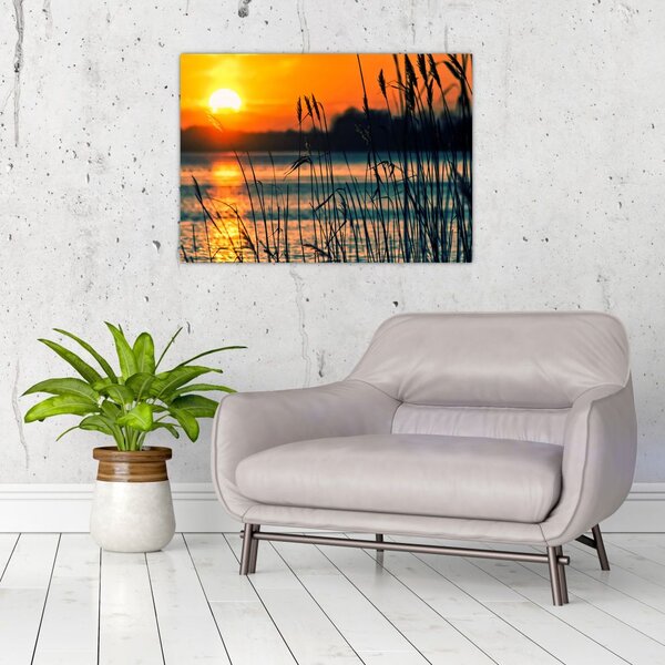 Tablou - Apus de soare la lac (70x50 cm)