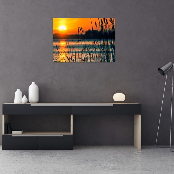 Tablou - Apus de soare la lac (70x50 cm)