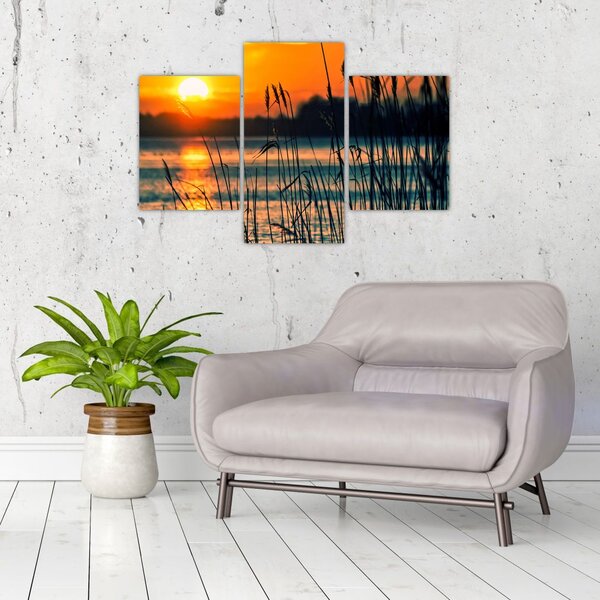 Tablou - Apus de soare la lac (90x60 cm)