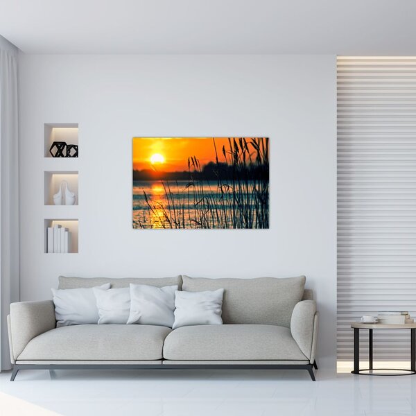 Tablou - Apus de soare la lac (90x60 cm)