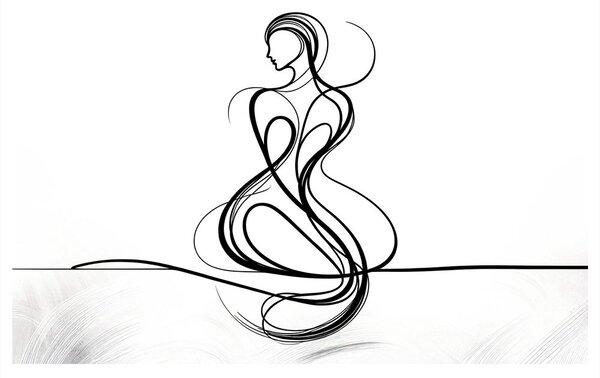 Tablou linii elegante de femeie