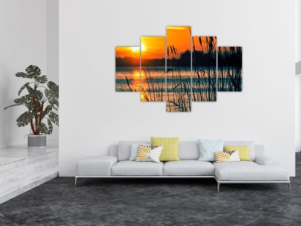 Tablou - Apus de soare la lac (150x105 cm)