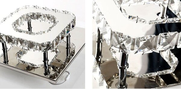 Lampă de tavan pătrată de cristal Plafond Glamour 8W APP406-C