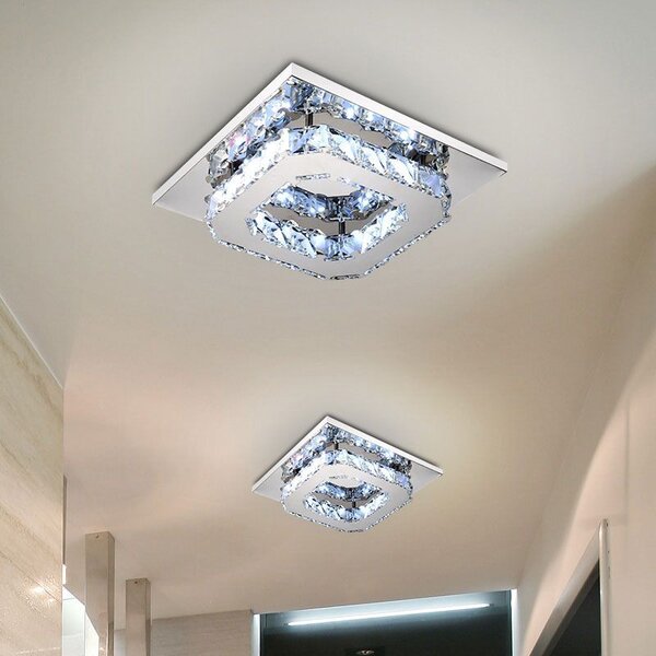 Lampă de tavan pătrată de cristal Plafond Glamour 8W APP406-C