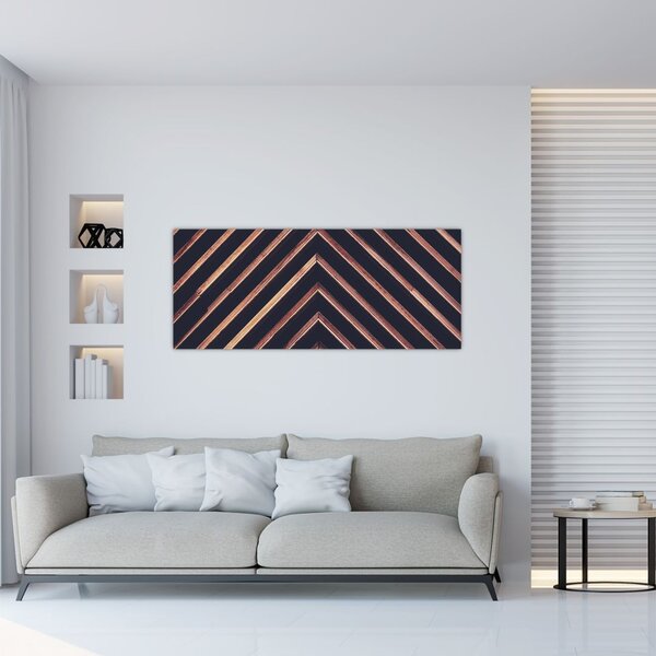 Tablou - Motiv de lemn pe fond negru (120x50 cm)