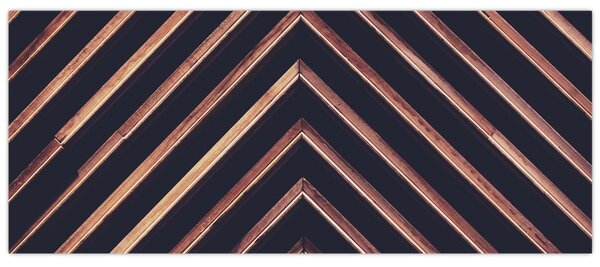 Tablou - Motiv de lemn pe fond negru (120x50 cm)