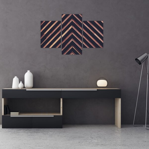 Tablou - Motiv de lemn pe fond negru (90x60 cm)