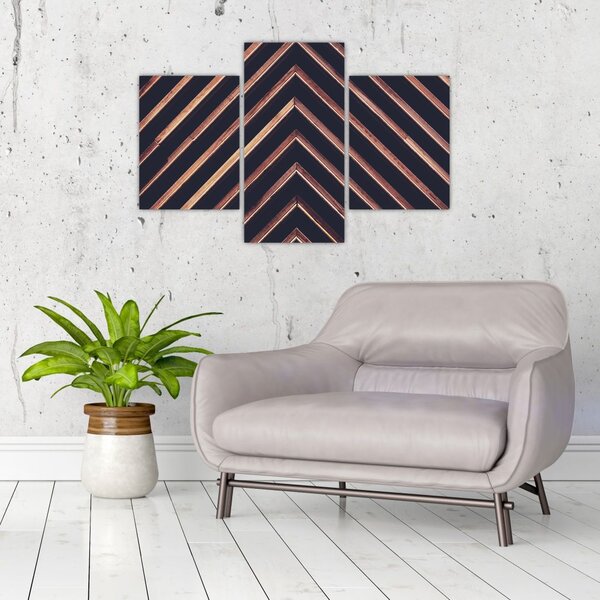 Tablou - Motiv de lemn pe fond negru (90x60 cm)