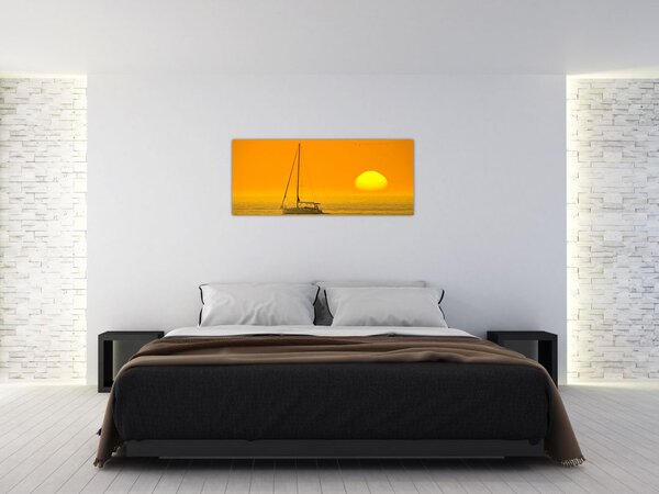 Tablou - Barca în mijlocul mării (120x50 cm)
