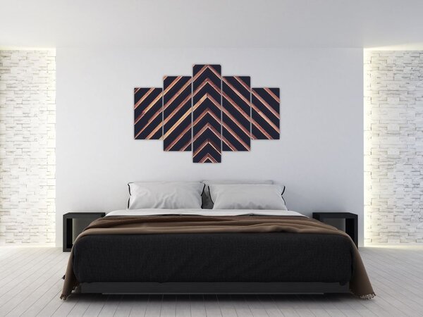 Tablou - Motiv de lemn pe fond negru (150x105 cm)
