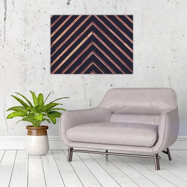 Tablou - Motiv de lemn pe fond negru (70x50 cm)