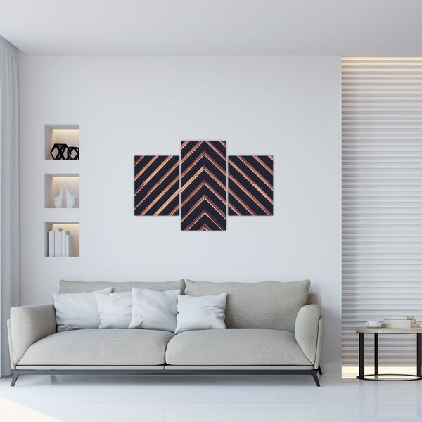 Tablou - Motiv de lemn pe fond negru (90x60 cm)