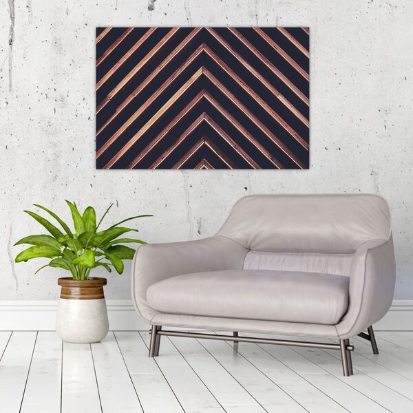 Tablou - Motiv de lemn pe fond negru (90x60 cm)