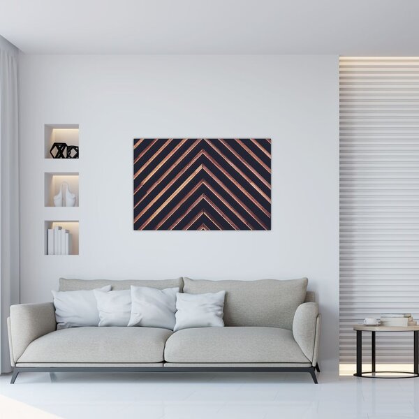 Tablou - Motiv de lemn pe fond negru (90x60 cm)