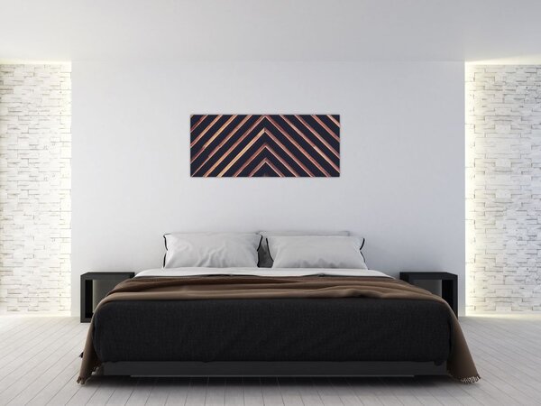 Tablou - Motiv de lemn pe fond negru (120x50 cm)
