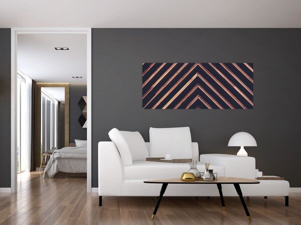 Tablou - Motiv de lemn pe fond negru (120x50 cm)
