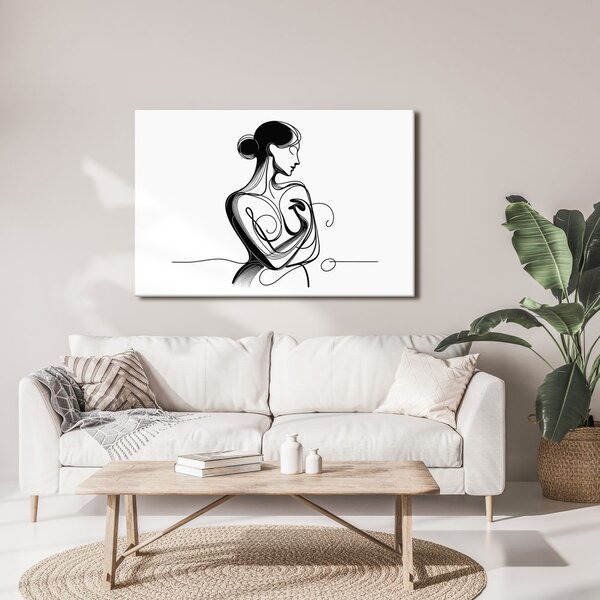 Tablou corp feminin în linii artistice