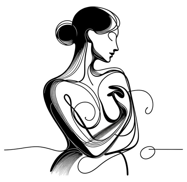 Tablou linii ale eleganței feminine
