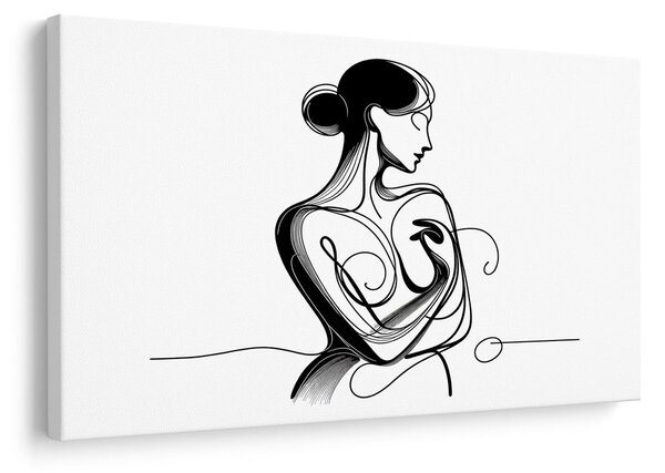 Tablou corp feminin în linii artistice