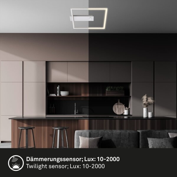 Briloner - Plafonieră LED FRAME cu senzor LED/14W/230V 3000K 30x32 cm crom mat