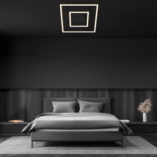 Plafonieră LED Briloner FRAME, 22 W, 230 V, 3000 K, 30 x 32 cm, neagră