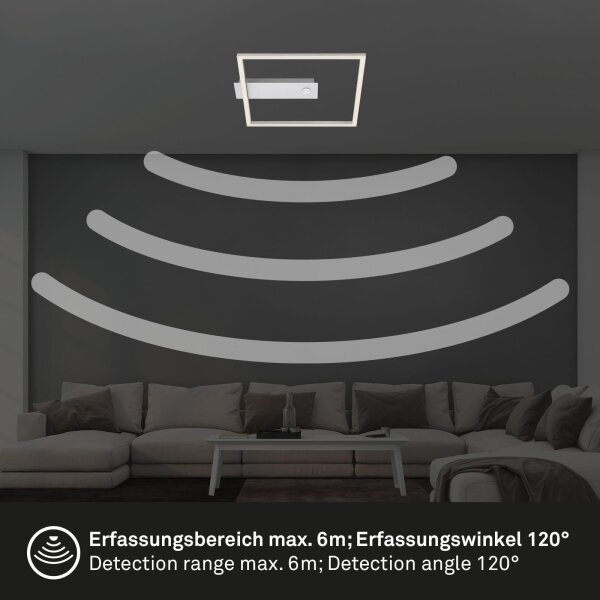 Briloner - Plafonieră LED FRAME cu senzor LED/14W/230V 3000K 30x32 cm crom mat