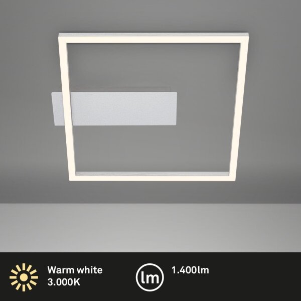Briloner - Plafonieră LED FRAME, 14W, 230V, 3000K, 30x32 cm, crom mat