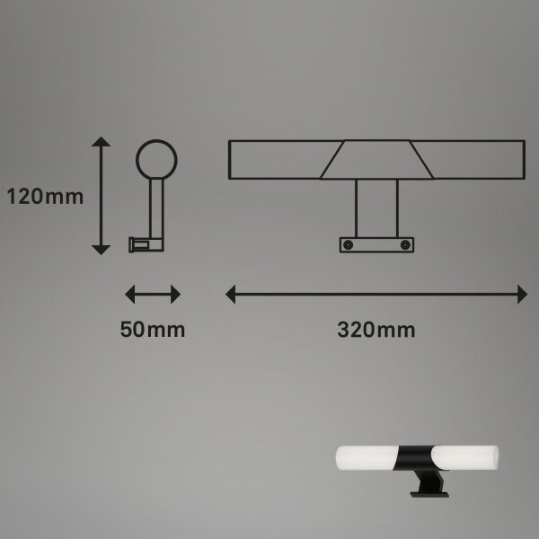 Briloner - Lumină LED pentru oglindă de baie LED/7W/230V 4000K IP44 32 cm negru