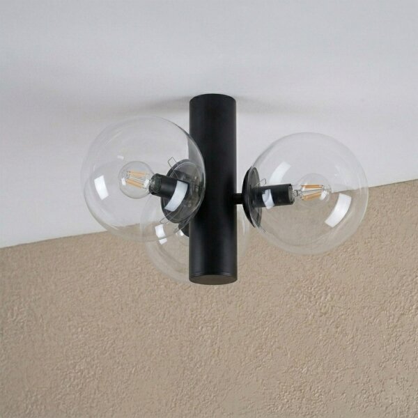 Plafonieră SFERIO 3xE14/5W/230V negru/transparent