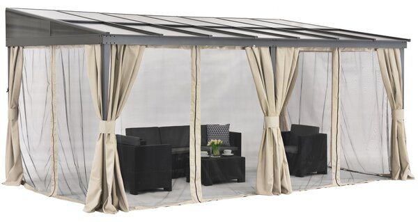 Aluminiu patio baldachin 3 x 6 m Tarragona Premium Garden Point bej