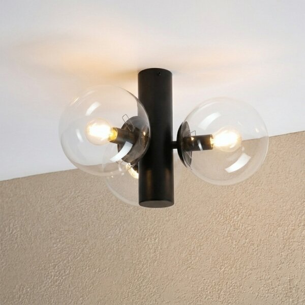 Plafonieră SFERIO 3xE14/5W/230V negru/transparent