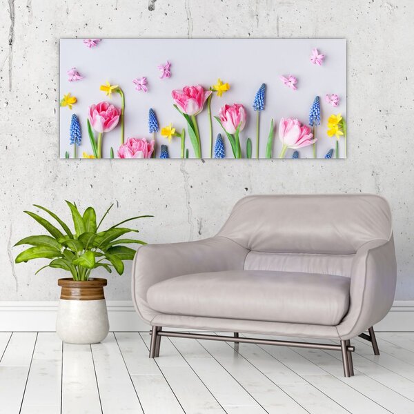 Tablou - Flori de primăvară (120x50 cm)