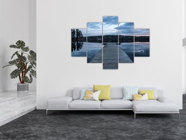 Tablou - Ponton de lemn, lac (150x105 cm)