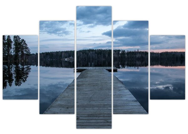 Tablou - Ponton de lemn, lac (150x105 cm)