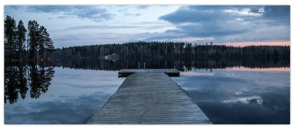 Tablou - Ponton de lemn, lac (120x50 cm)