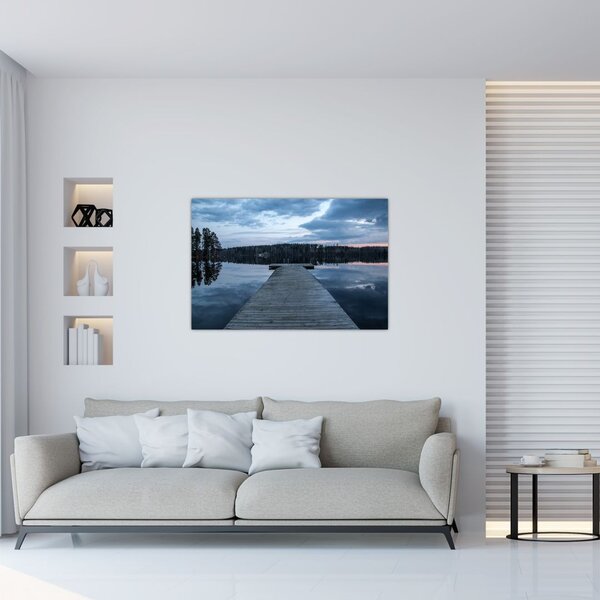 Tablou - Ponton de lemn, lac (90x60 cm)