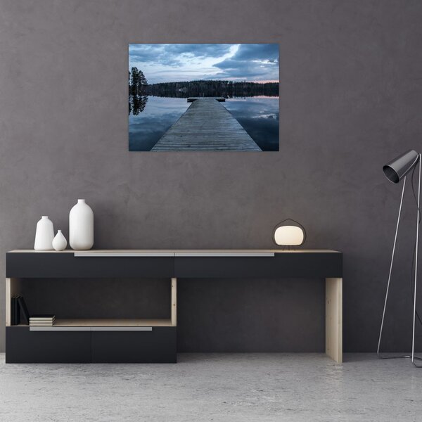 Tablou - Ponton de lemn, lac (70x50 cm)