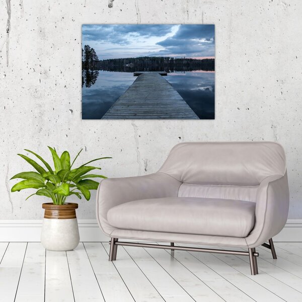 Tablou - Ponton de lemn, lac (70x50 cm)